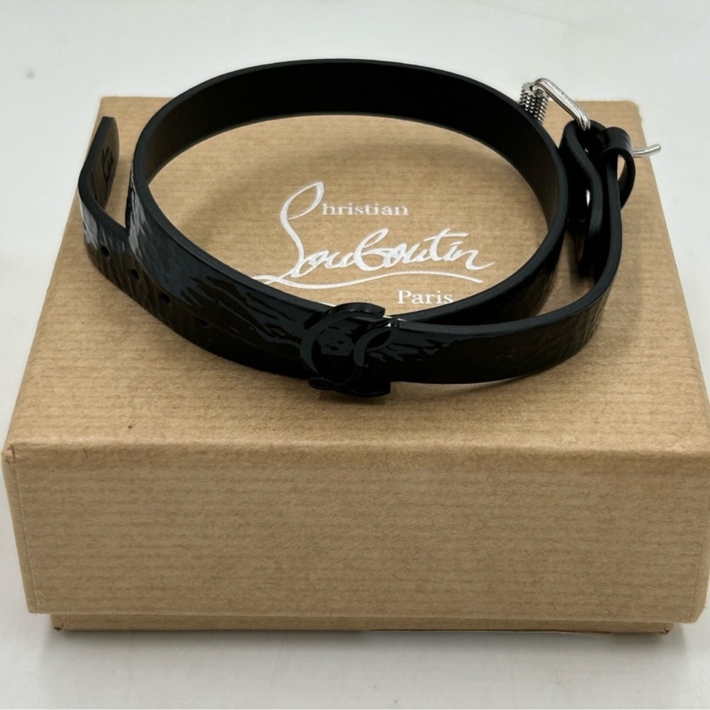 Women’s Christian Louboutin CL logo patent leather bracelet made in Italy